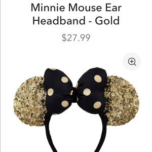 Minnie Mouse Ear Headband - Gold